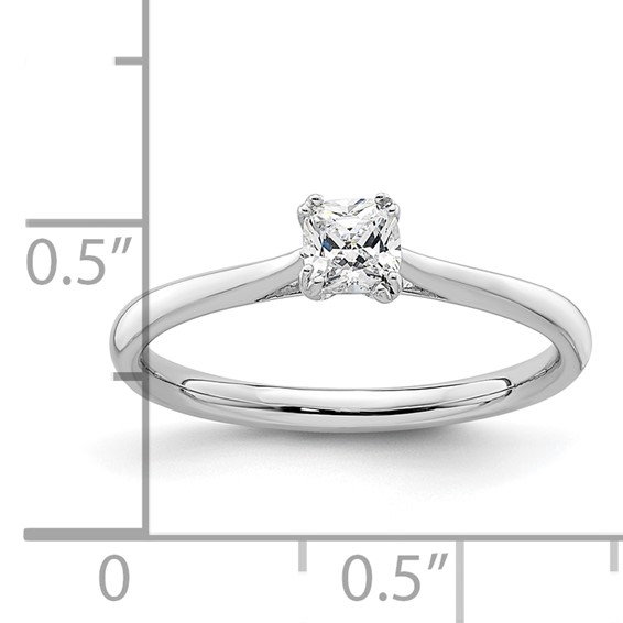 14k White Gold 1/3 carat (4.00mm) 4-Prong Cushion-cut Solitaire Engagement Ring Mounting