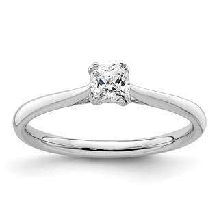 14k White Gold 1/3 carat (4.00mm) 4-Prong Cushion-cut Solitaire Engagement Ring Mounting