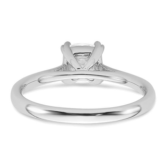 14k White Gold 1.25 carat (6.50mm) 4-Prong Cushion-cut Solitaire Engagement Ring Mounting