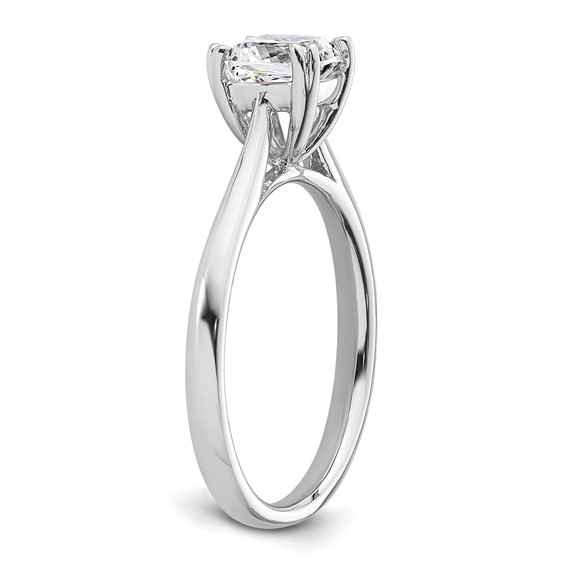14k White Gold 1.25 carat (6.50mm) 4-Prong Cushion-cut Solitaire Engagement Ring Mounting
