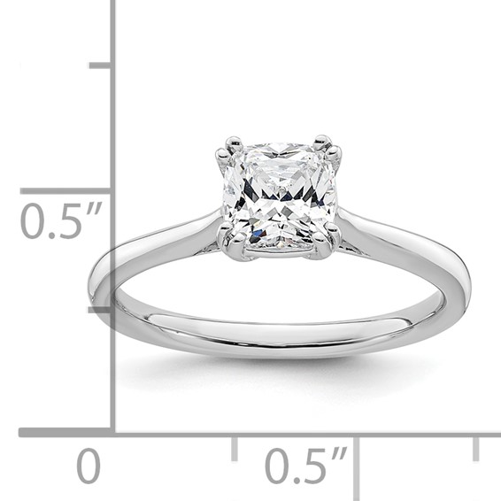 14k White Gold 1.25 carat (6.50mm) 4-Prong Cushion-cut Solitaire Engagement Ring Mounting
