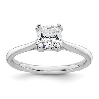 14k White Gold 1.25 carat (6.50mm) 4-Prong Cushion-cut Solitaire Engagement Ring Mounting