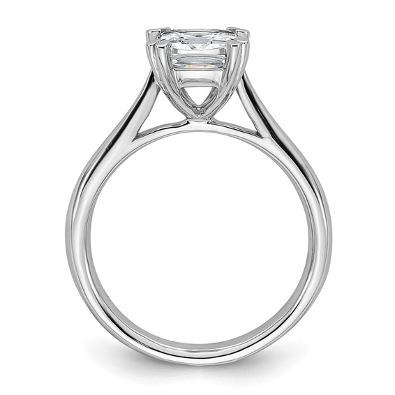 14k White Gold 1.75 carat (7.00mm) 4-Prong Cushion-cut Solitaire Engagement Ring Mounting