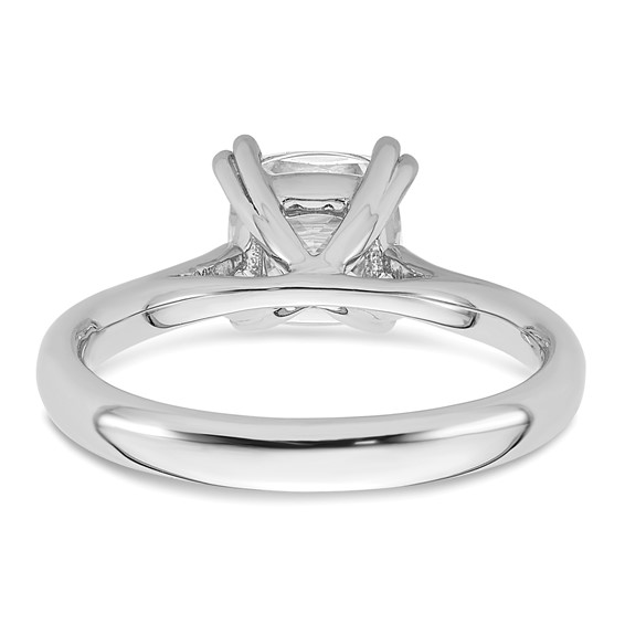 14k White Gold 1.75 carat (7.00mm) 4-Prong Cushion-cut Solitaire Engagement Ring Mounting