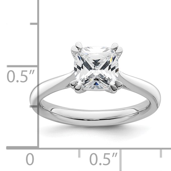 14k White Gold 1.75 carat (7.00mm) 4-Prong Cushion-cut Solitaire Engagement Ring Mounting