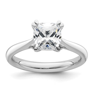 14k White Gold 1.75 carat (7.00mm) 4-Prong Cushion-cut Solitaire Engagement Ring Mounting