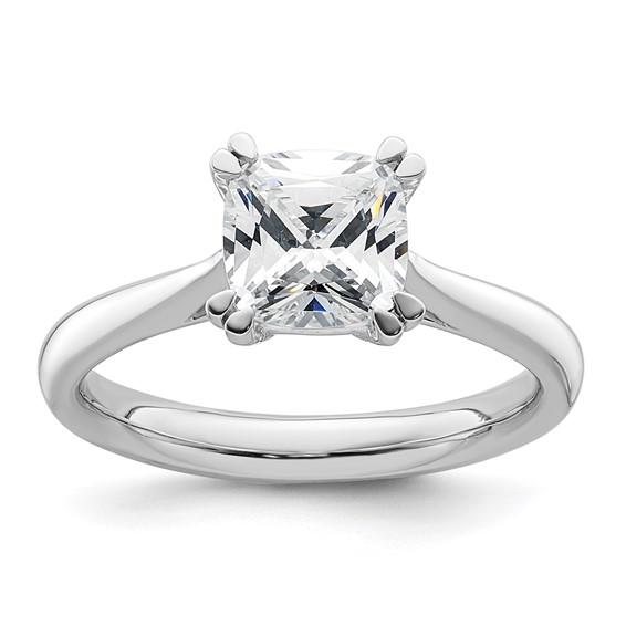14k White Gold 1.75 carat (7.00mm) 4-Prong Cushion-cut Solitaire Engagement Ring Mounting