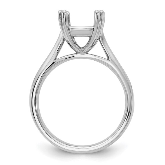 14k White Gold 2.5 carat (8.00mm) 4-Prong Cushion-cut Solitaire Engagement Ring Mounting