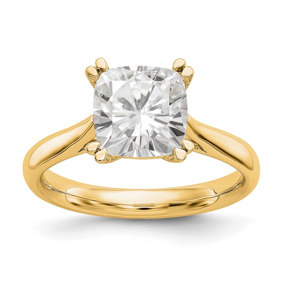 14k Yellow Gold Cushion-cut Solitaire Engagement Ring Mounting