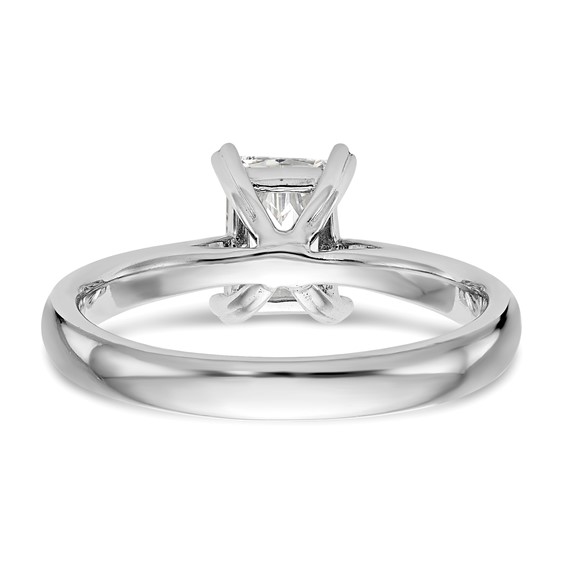 14k White Gold 1 carat (7x5mm) 4-Prong Emerald-cut Solitaire Engagement Ring Mounting