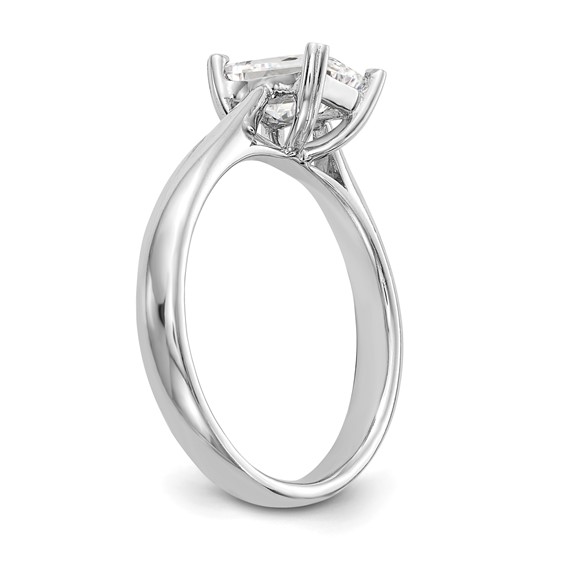 14k White Gold 1 carat (7x5mm) 4-Prong Emerald-cut Solitaire Engagement Ring Mounting