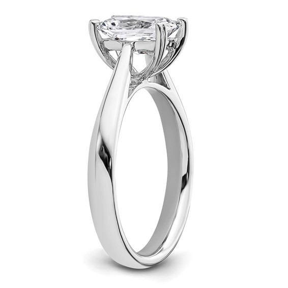 14k White Gold 1.25 carat (7.5x5.5mm) 4-Prong Emerald-cut Solitaire Engagement Ring Mounting