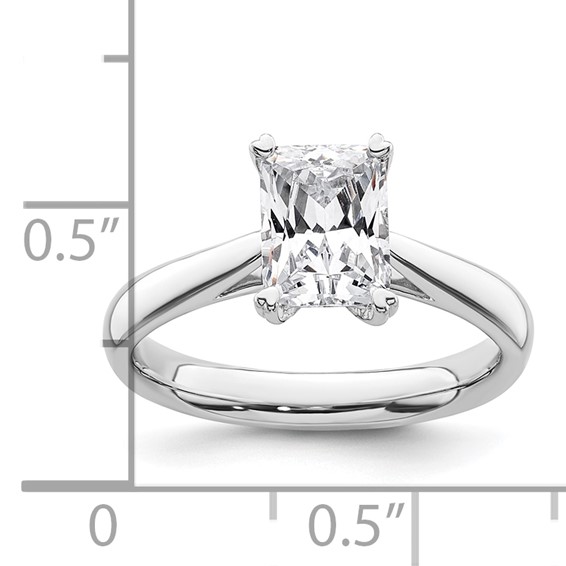 14k White Gold 1.25 carat (7.5x5.5mm) 4-Prong Emerald-cut Solitaire Engagement Ring Mounting