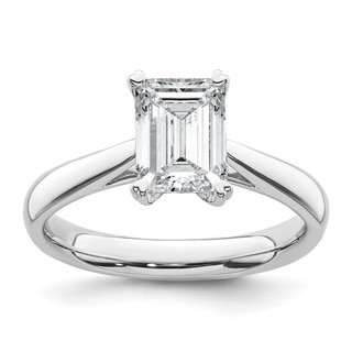 14k White Gold 1.25 carat (7.5x5.5mm) 4-Prong Emerald-cut Solitaire Engagement Ring Mounting
