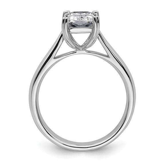14k White Gold 1.5 carat (8x6mm) 4-Prong Emerald-cut Solitaire Engagement Ring Mounting