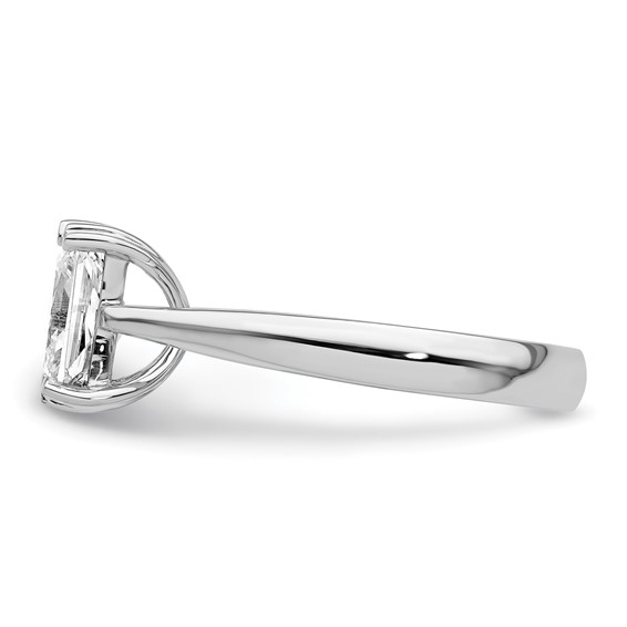 14k White Gold 1.5 carat (8x6mm) 4-Prong Emerald-cut Solitaire Engagement Ring Mounting