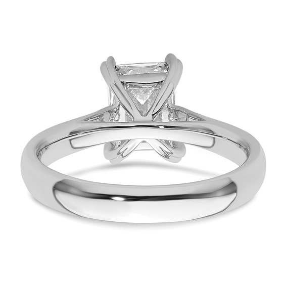 14k White Gold 1.5 carat (8x6mm) 4-Prong Emerald-cut Solitaire Engagement Ring Mounting