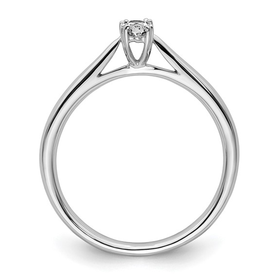 14k White Gold 1/4 carat (5x3mm) 4-Prong Oval Solitaire Engagement Ring Mounting