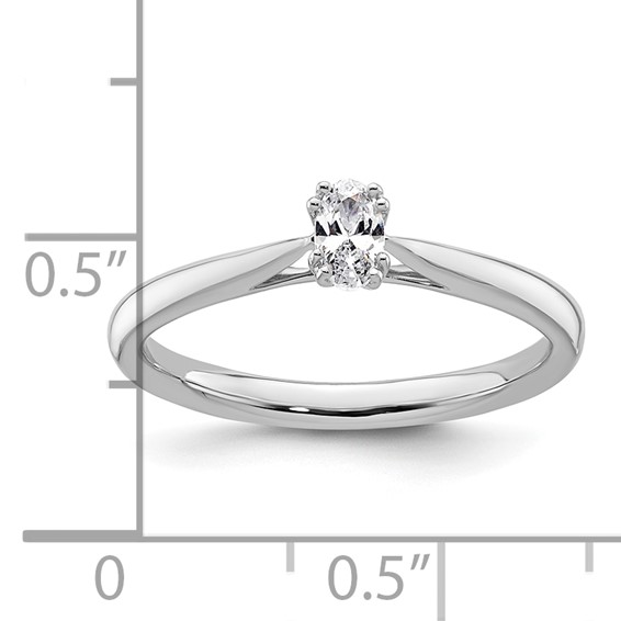 14k White Gold 1/4 carat (5x3mm) 4-Prong Oval Solitaire Engagement Ring Mounting