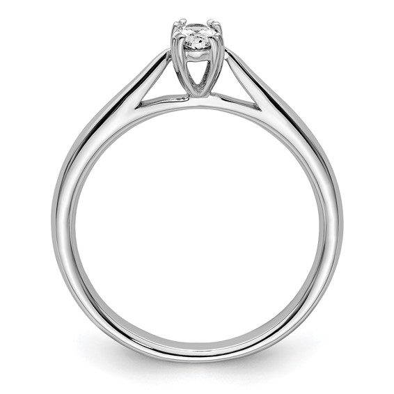 14k White Gold 1/3 carat (5.5x3.5mm) 4-Prong Oval Solitaire Engagement Ring Mounting