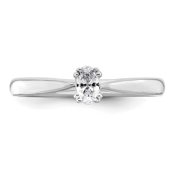 14k White Gold 1/3 carat (5.5x3.5mm) 4-Prong Oval Solitaire Engagement Ring Mounting