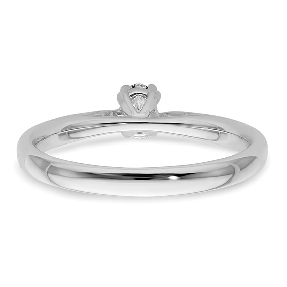 14k White Gold 1/3 carat (5.5x3.5mm) 4-Prong Oval Solitaire Engagement Ring Mounting