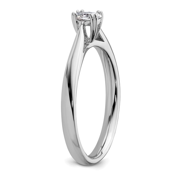 14k White Gold 1/3 carat (5.5x3.5mm) 4-Prong Oval Solitaire Engagement Ring Mounting