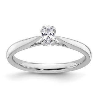 14k White Gold 1/3 carat (5.5x3.5mm) 4-Prong Oval Solitaire Engagement Ring Mounting