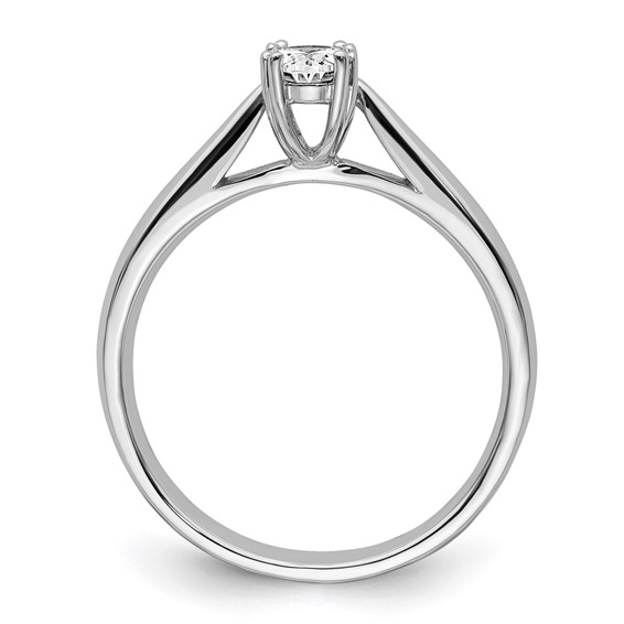 14k White Gold 1/2 carat (6x4mm) 4-Prong Oval Solitaire Engagement Ring Mounting