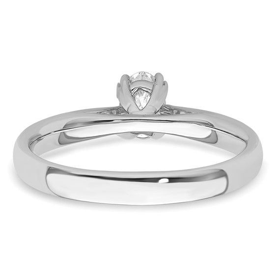 14k White Gold 1/2 carat (6x4mm) 4-Prong Oval Solitaire Engagement Ring Mounting