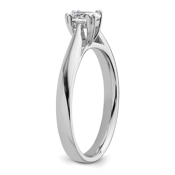 14k White Gold 1/2 carat (6x4mm) 4-Prong Oval Solitaire Engagement Ring Mounting