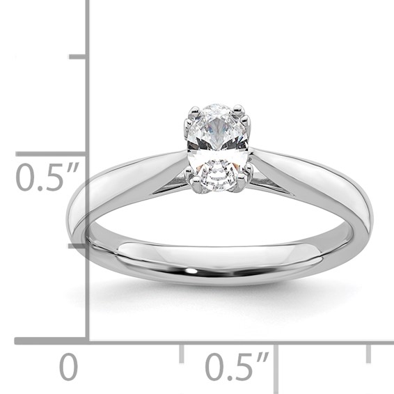14k White Gold 1/2 carat (6x4mm) 4-Prong Oval Solitaire Engagement Ring Mounting