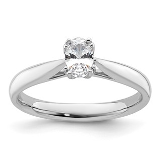 14k White Gold 1/2 carat (6x4mm) 4-Prong Oval Solitaire Engagement Ring Mounting