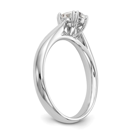 14k White Gold 1 carat (7x5mm) 4-Prong Oval Solitaire Engagement Ring Mounting