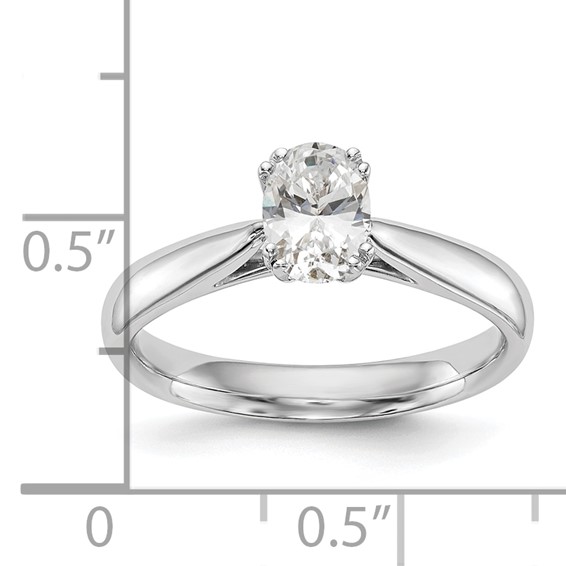 14k White Gold 1 carat (7x5mm) 4-Prong Oval Solitaire Engagement Ring Mounting