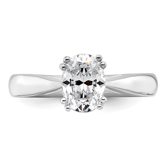 14k White Gold 1.25 carat (7.5x5.5mm) 4-Prong Oval Solitaire Engagement Ring Mounting
