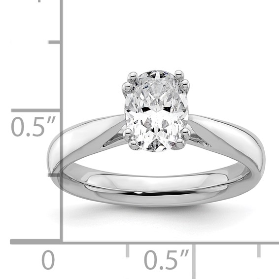 14k White Gold 1.25 carat (7.5x5.5mm) 4-Prong Oval Solitaire Engagement Ring Mounting