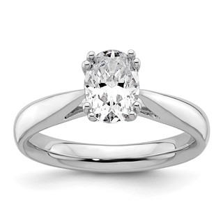 14k White Gold 1.25 carat (7.5x5.5mm) 4-Prong Oval Solitaire Engagement Ring Mounting