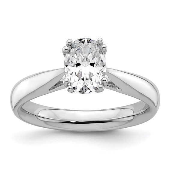14k White Gold 1.25 carat (7.5x5.5mm) 4-Prong Oval Solitaire Engagement Ring Mounting