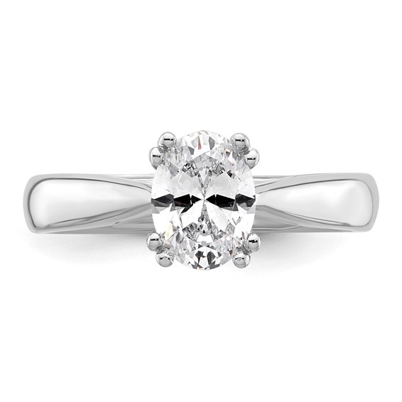 14k White Gold 1.5 carat (8x6mm) 4-Prong Oval Solitaire Engagement Ring Mounting