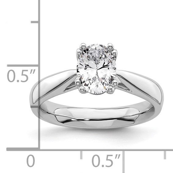 14k White Gold 1.5 carat (8x6mm) 4-Prong Oval Solitaire Engagement Ring Mounting