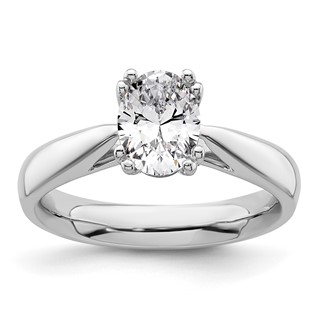14k White Gold 1.5 carat (8x6mm) 4-Prong Oval Solitaire Engagement Ring Mounting