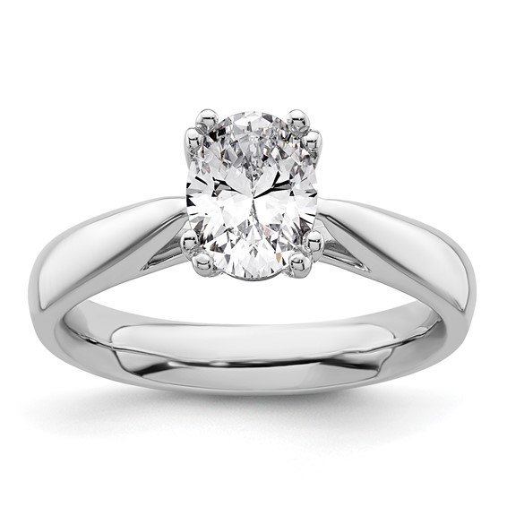14k White Gold 1.5 carat (8x6mm) 4-Prong Oval Solitaire Engagement Ring Mounting