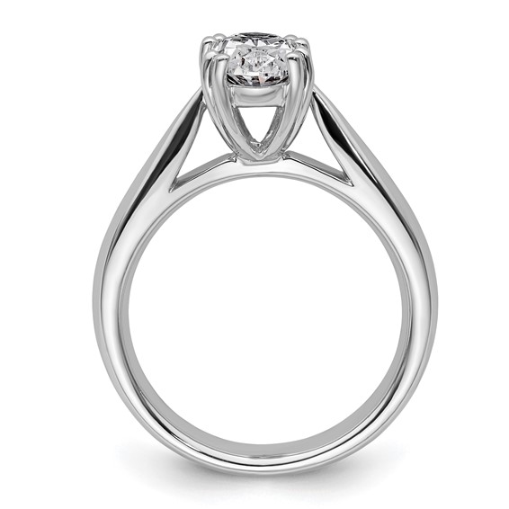 14k White Gold 2 carat (8.5x6.5mm) 4-Prong Oval Solitaire Engagement Ring Mounting