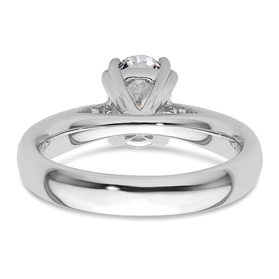 14k White Gold 2 carat (8.5x6.5mm) 4-Prong Oval Solitaire Engagement Ring Mounting