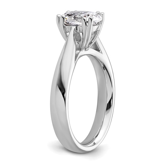 14k White Gold 2 carat (8.5x6.5mm) 4-Prong Oval Solitaire Engagement Ring Mounting