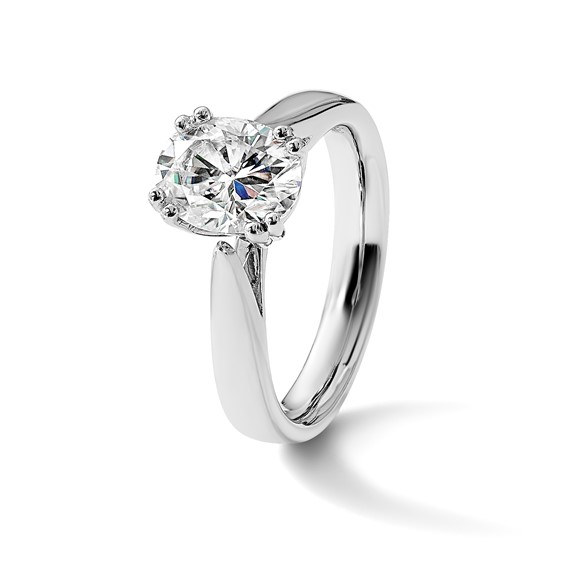 14kw 2ct. 9x7mm D E F Pure Light Moissanite Oval Solitaire Eng. Ring