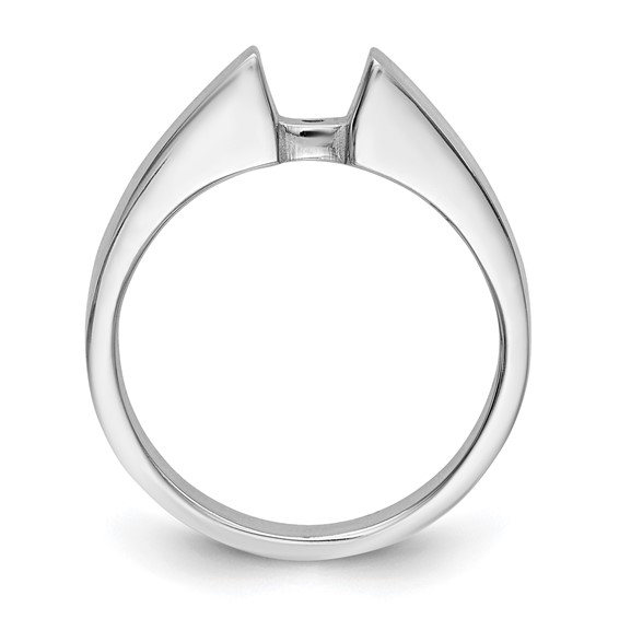 14k White Gold Peg Set 3.7mm Wide Solitaire Engagement Ring Mounting