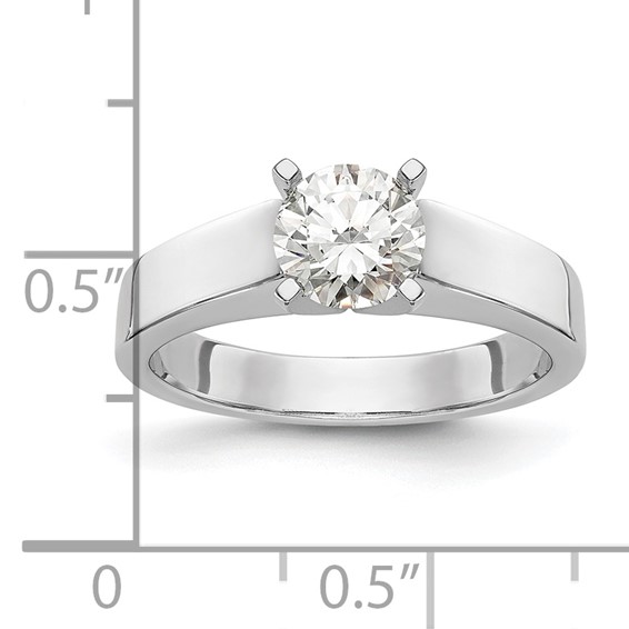 14k White Gold Peg Set 3.7mm Wide Solitaire Engagement Ring Mounting