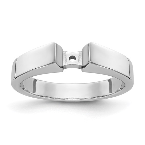 14k White Gold Peg Set 3.7mm Wide Solitaire Engagement Ring Mounting